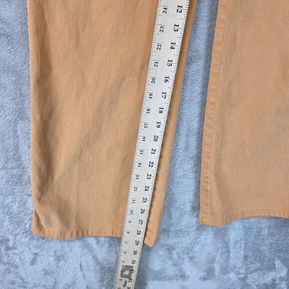 AMO Sylvia Straight Leg Pants Womens 28 Tan High Rise Button Fly Denim Flawed - Picture 8 of 16